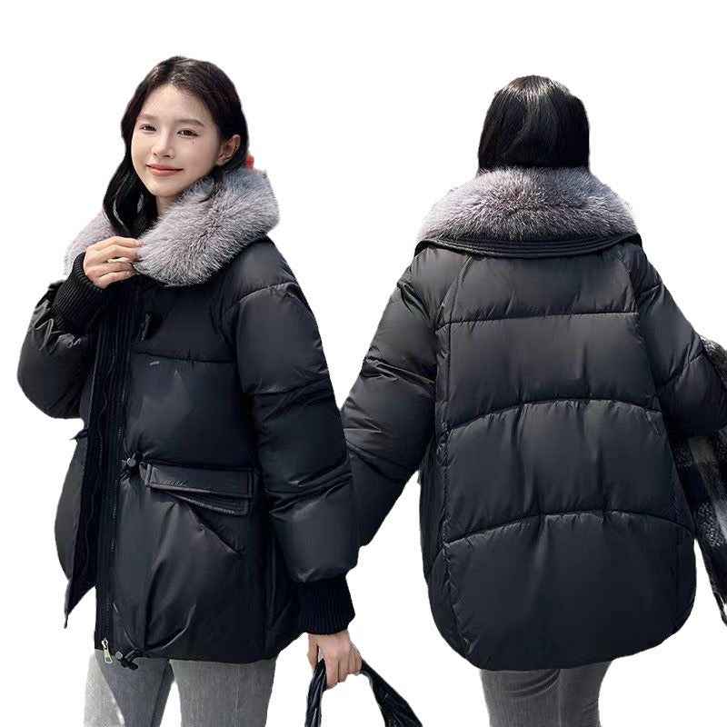 Korean Style Loose Lapels Sense Puffer Jacket Coat