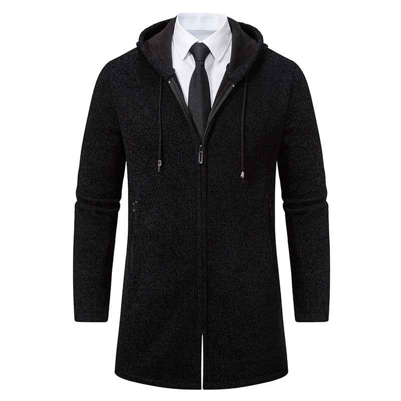 New Men's Chenille Hooded Cardigan Sweater