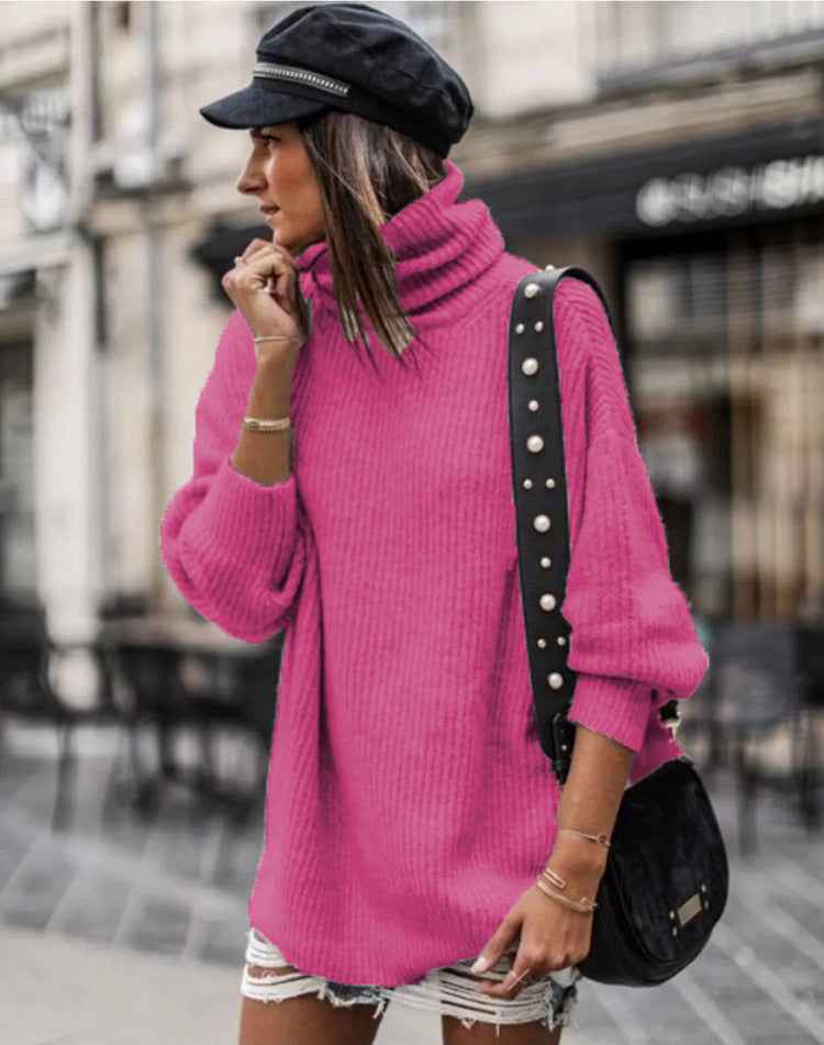 European And American Pullover Mid-length Women's Sweater Dress