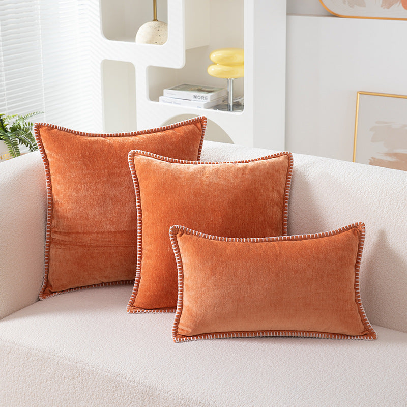 Wool Edge Pillow Cover - Natural Fiber Decorative Cushion Case