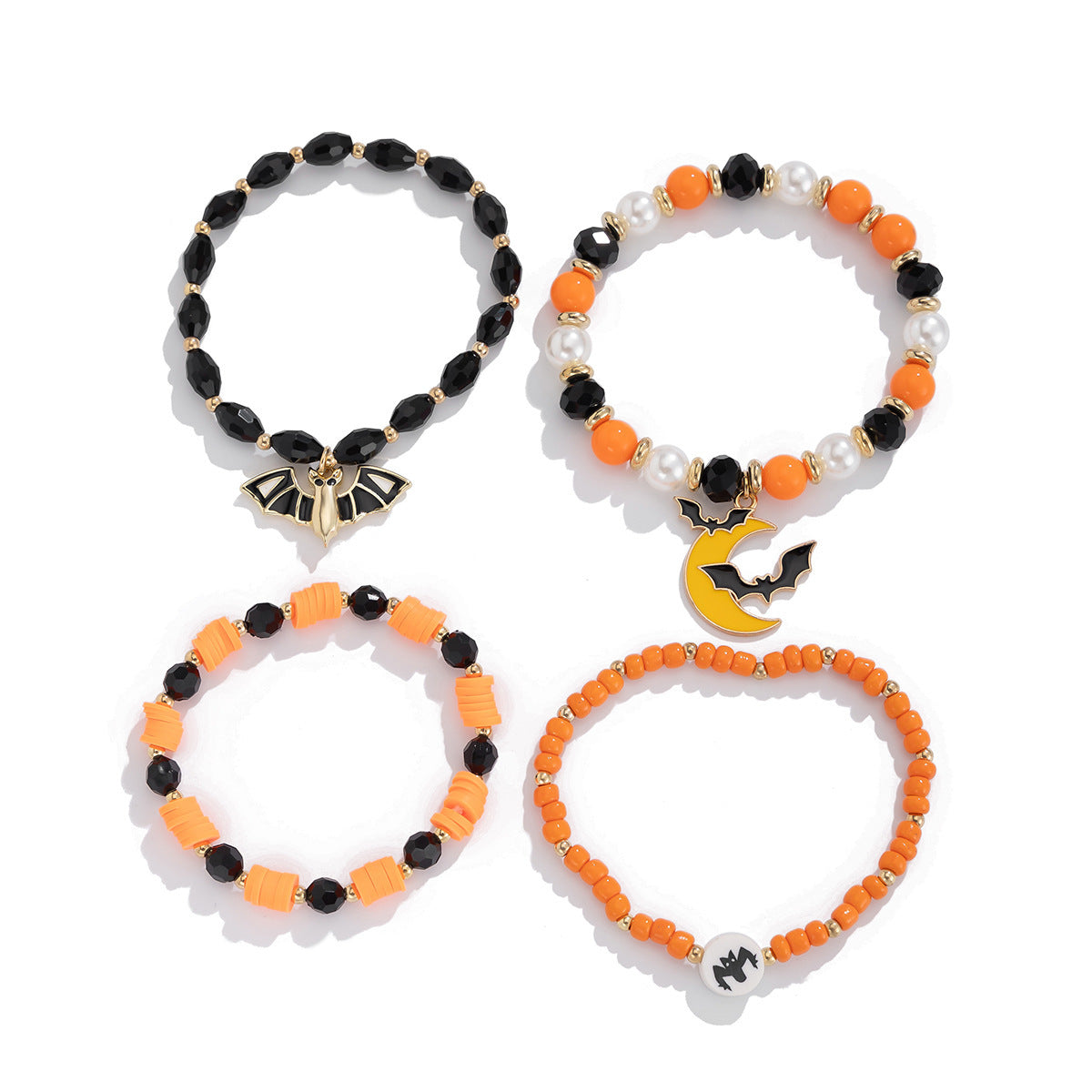 Bat Crystal Bracelet Set - Simple Personality Halloween Jewelry
