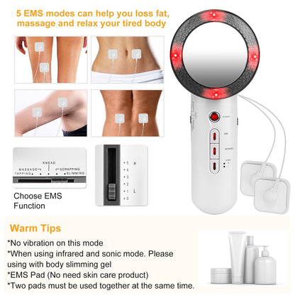 1Pc Ultrasonic Body Shaping Machine 3 In 1 Multifunctional EMS Infrared Massager Fat Remover For Belly Waist Leg Arm Skincare - DropOnline.co