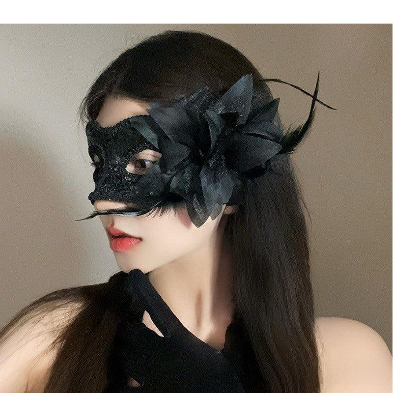 Halloween Half Face Mask - Werewolf White Design