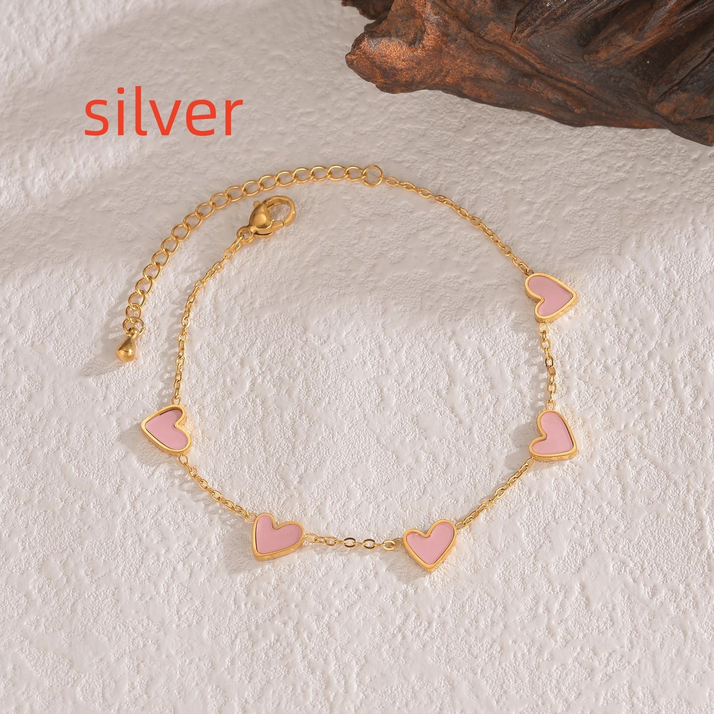 Love Heart Bracelet - Stainless Steel Dripping Heart Design