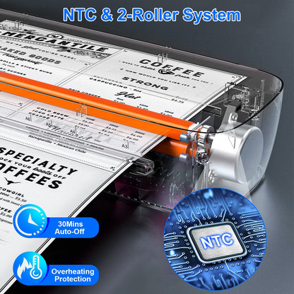 1Pc 13Inch Laminator Machine Hot And Cold Mode A4 Personal Thermal Laminator With ABS Function 60S Warm Up Time 30Mins Auto Off For Home Office School Business - DropOnline.co