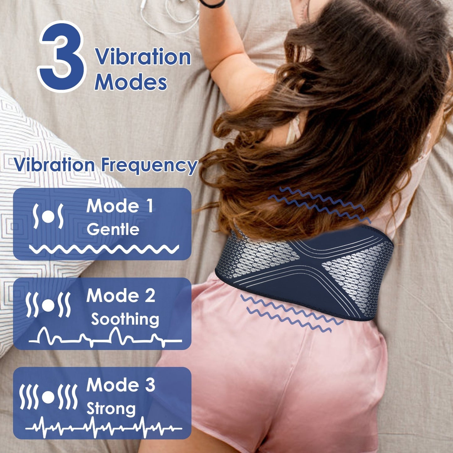 1Pc Lower Back Massager Heating Pad Cordless Heating Pad With Air Compression Vibration For Back Belly Waist Shoulder Pain Relief