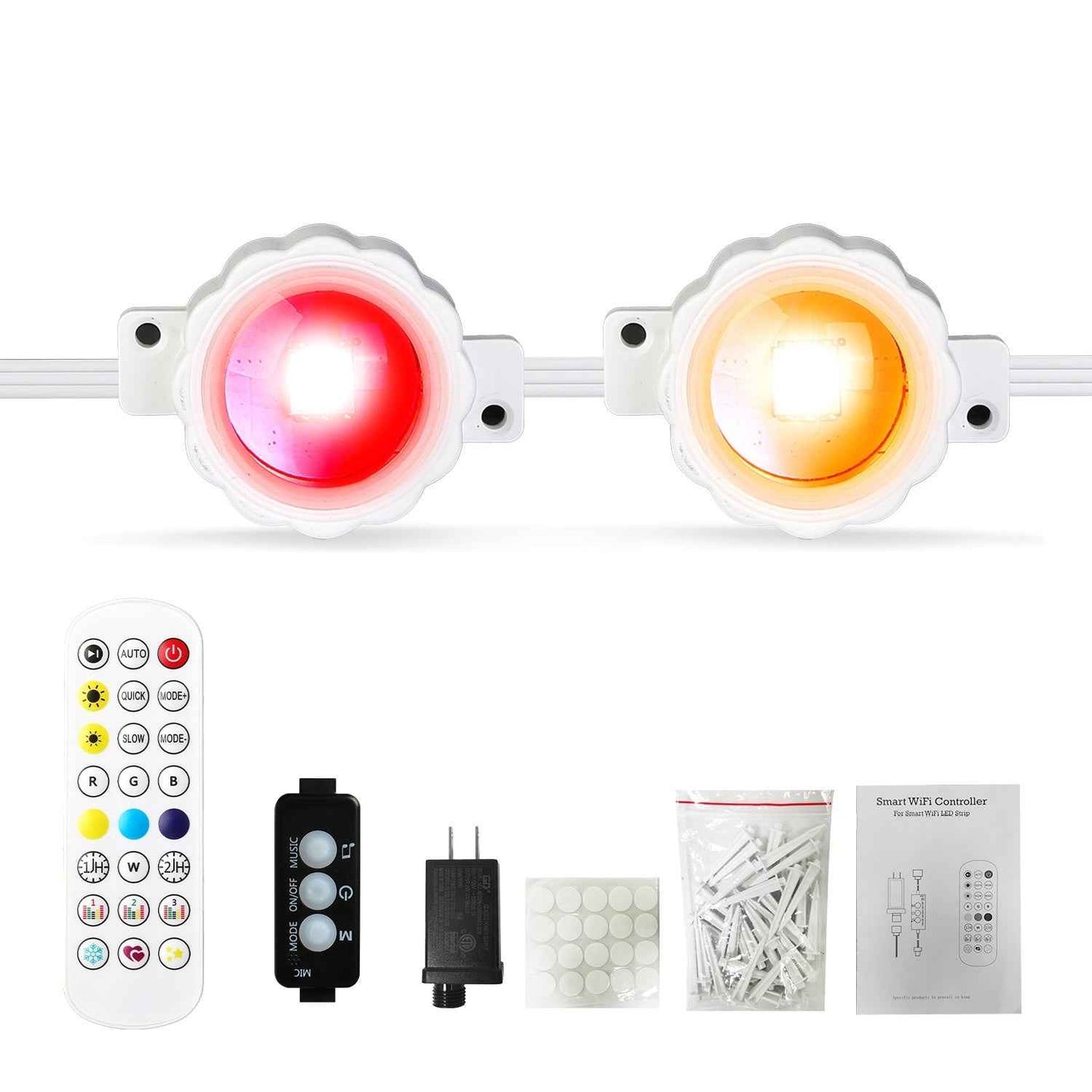 101FT Permanent Outdoor Lights - 72Pcs RGB Beads IP67 Waterproof Smart Eave Light - DropOnline.co