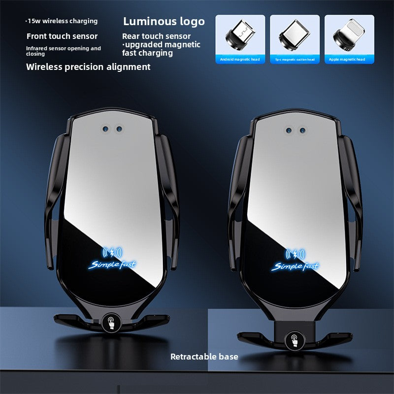 Magnetic Car Phone Mount with 15W Wireless Charging - Dashboard Holder