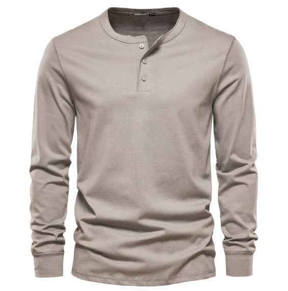 Men's Casual European Size Round Neck Long Sleeve T-shirt