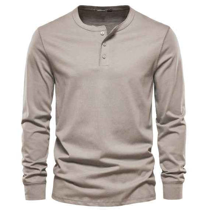 Men's Casual European Size Round Neck Long Sleeve T-shirt