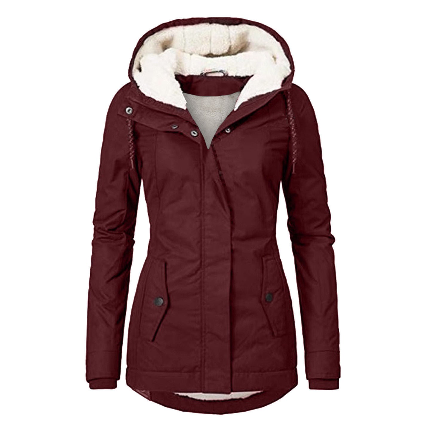 Thickened Hooded Cotton Jacket for Women - Warm Winter Outerwear