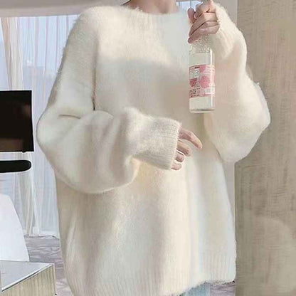 Lazy And Gentle Japanese-style Knit Base Layer For Outerwear