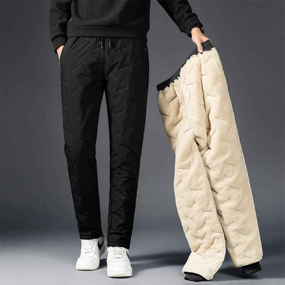 Men's Padded Cotton Trousers with Cashmere - Warm Winter Pants
