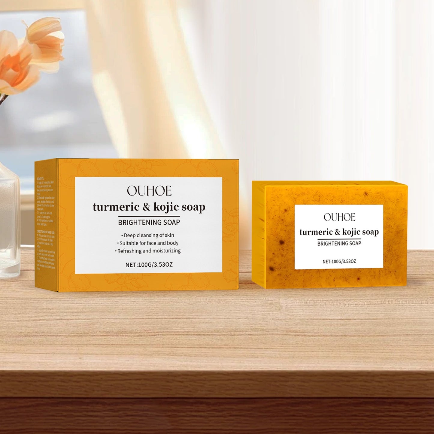 Lemon Turmeric Brightening Soap Gently Cleanses The Skin, Moisturizes, Hydrates And Replenishes Water. It Is A Facial And Body Care Soap