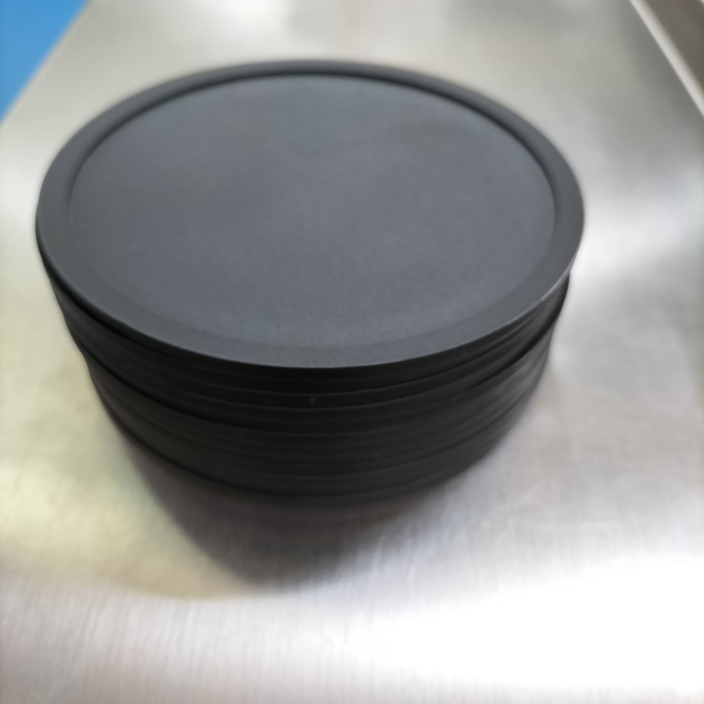 Premium Round Silicone Coasters - 10cm Black Non-Slip Set