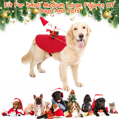 S-M-L-XL Options -- 1Pc Pet Christmas Costumes Red Winter Coat For Dog Riding Santa Claus With Bell Clothes New Year Outfit Cosplay Costumes Party Dress Up For Cats - DropOnline.co