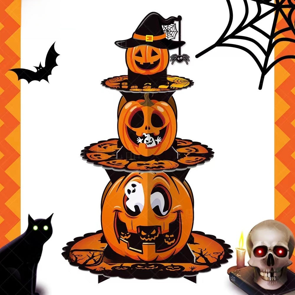 Halloween Pumpkin Cake Stand - Multi-Layer Dessert Display