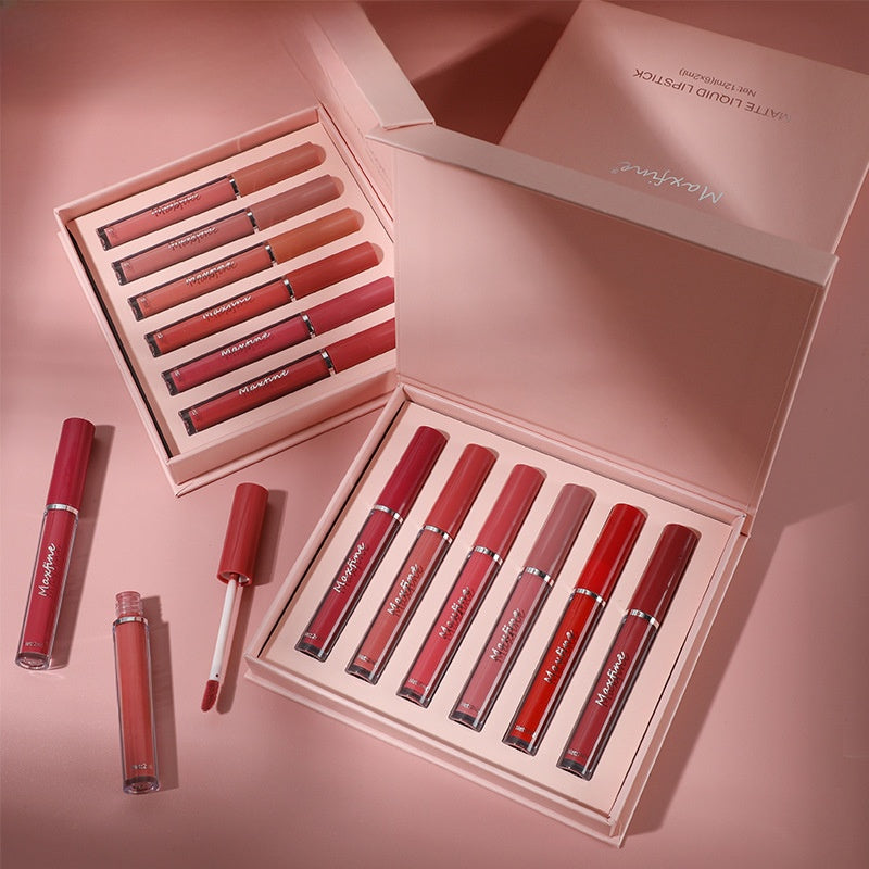 Professional Matte Lipstick Collection - 6-Piece Mini Lipstick Set Long-Lasting Formula