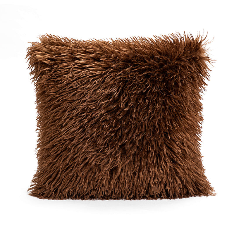 Embroidered Plush Pillow Cover - Artisan Crafted Decorative Cushion
