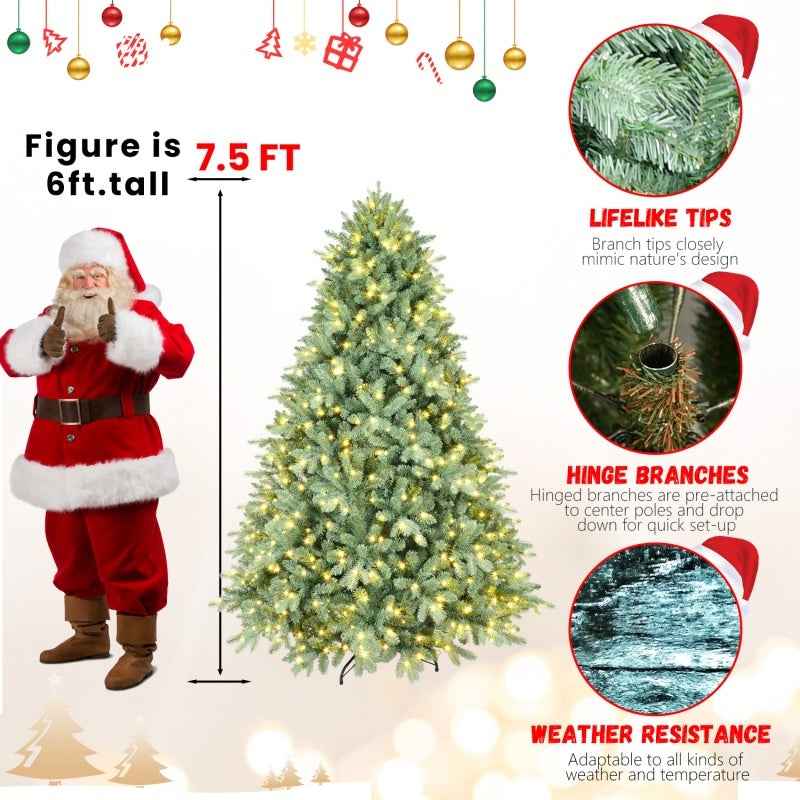 PE/PVC Christmas Tree - Green Realistic Holiday Tree