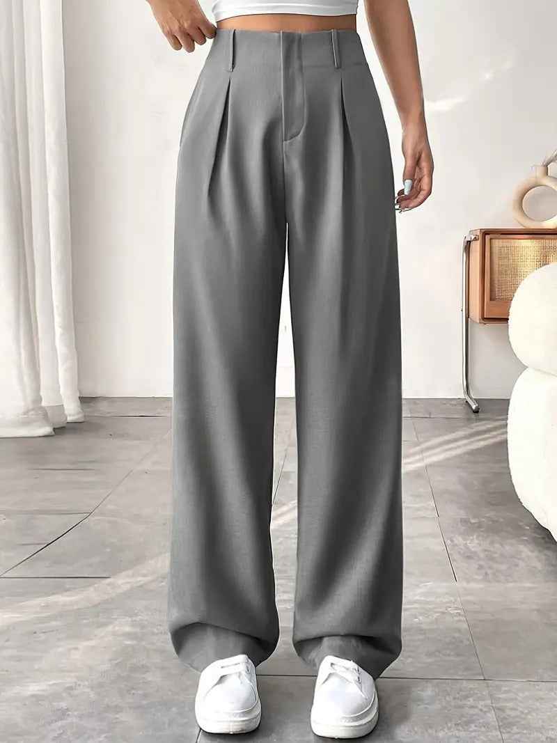 Ladies' High-waisted Slim-fit Suit Pants Wide-leg Floor-dragging Pants