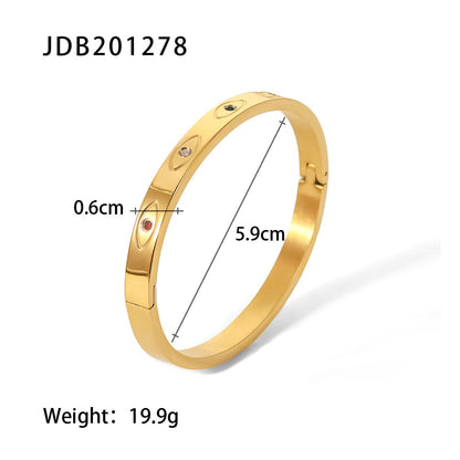 Fashionable And Versatile Gold-plated Stainless Steel Bracelets With Zirconia - DropOnline.co