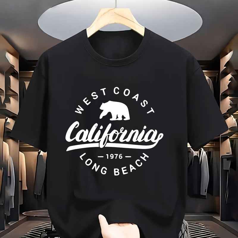 Men's California Style Heat Transfer T-Shirt - Washable Graphic Tee