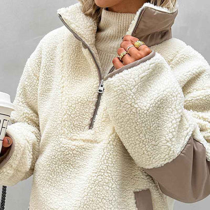 Plush Loose Lapel Pullover Sweater