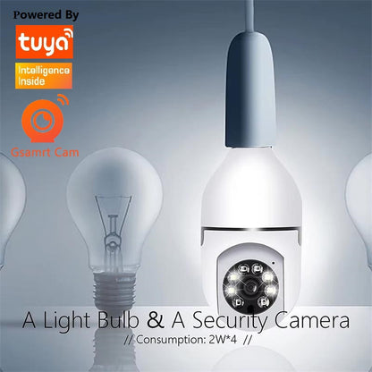 3MP Bulb Surveillance Camera 5G & 2.4GHz Dual Band Full Color Night Vision 360 Degree - DropOnline.co