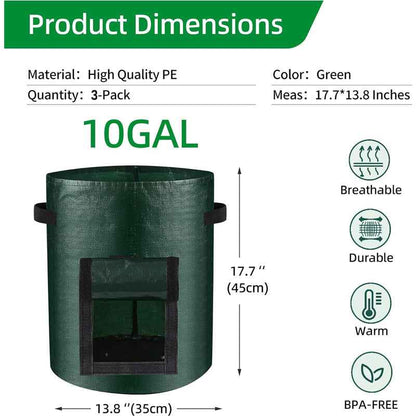 10 Gallon -6 Pack Potato Grow Bags