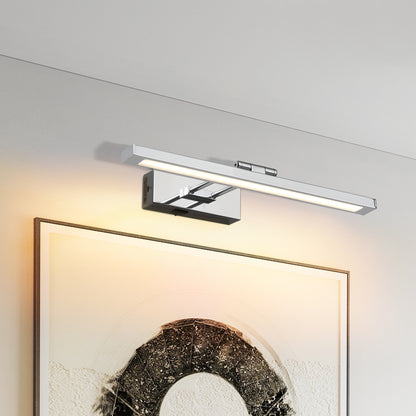 Battery Picture Light, 16 Inch Wireless Picture Light For Painting With Remote,Full Metal Rechargeable Art Light,Wall Sconce Display Lighting For Portrait, Photo Frame,Gallery, -Chrome