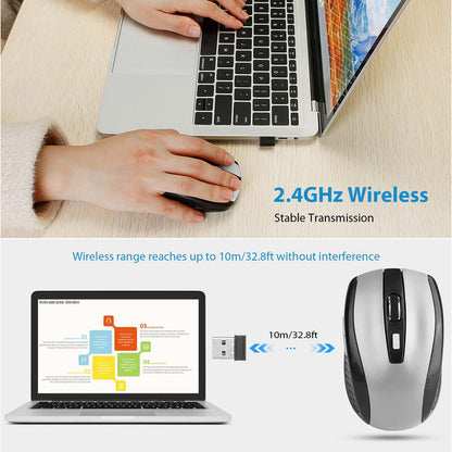 2.4G Wireless Gaming Mouse Optical Mice WIth Receiver 3 Adjustable DPI 6 Buttons For PC Laptop Computer Macbook - DropOnline.co