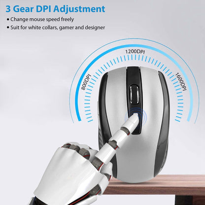 2.4G Wireless Gaming Mouse Optical Mice WIth Receiver 3 Adjustable DPI 6 Buttons For PC Laptop Computer Macbook - DropOnline.co