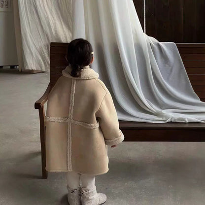 Girls' Coat Thick Lambswool Warm Coat Outerwear - DropOnline.co