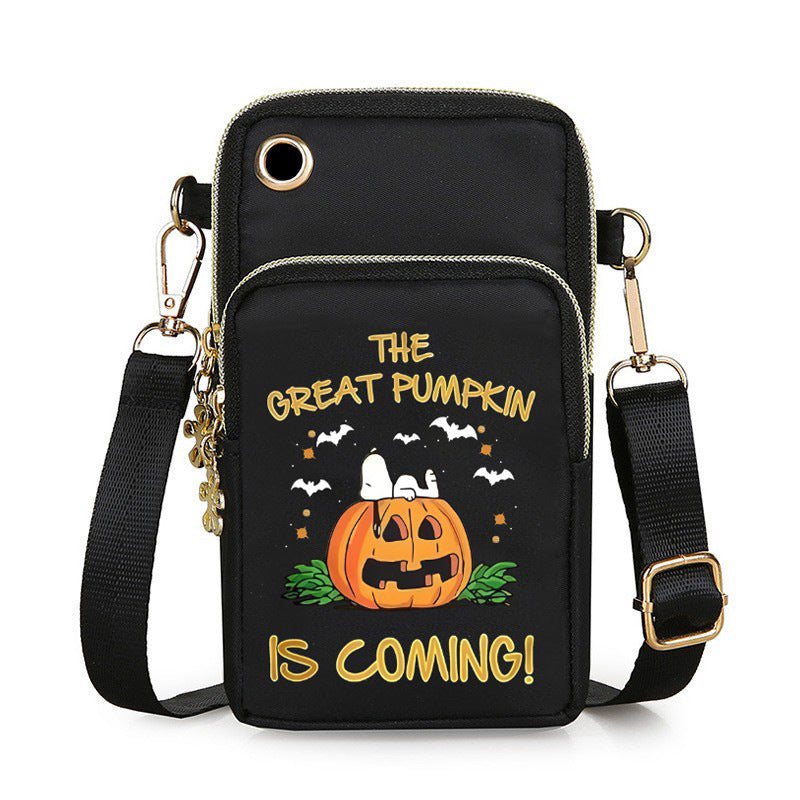Halloween Pumpkin Phone Bag - Cute Mini Crossbody Wallet for Women