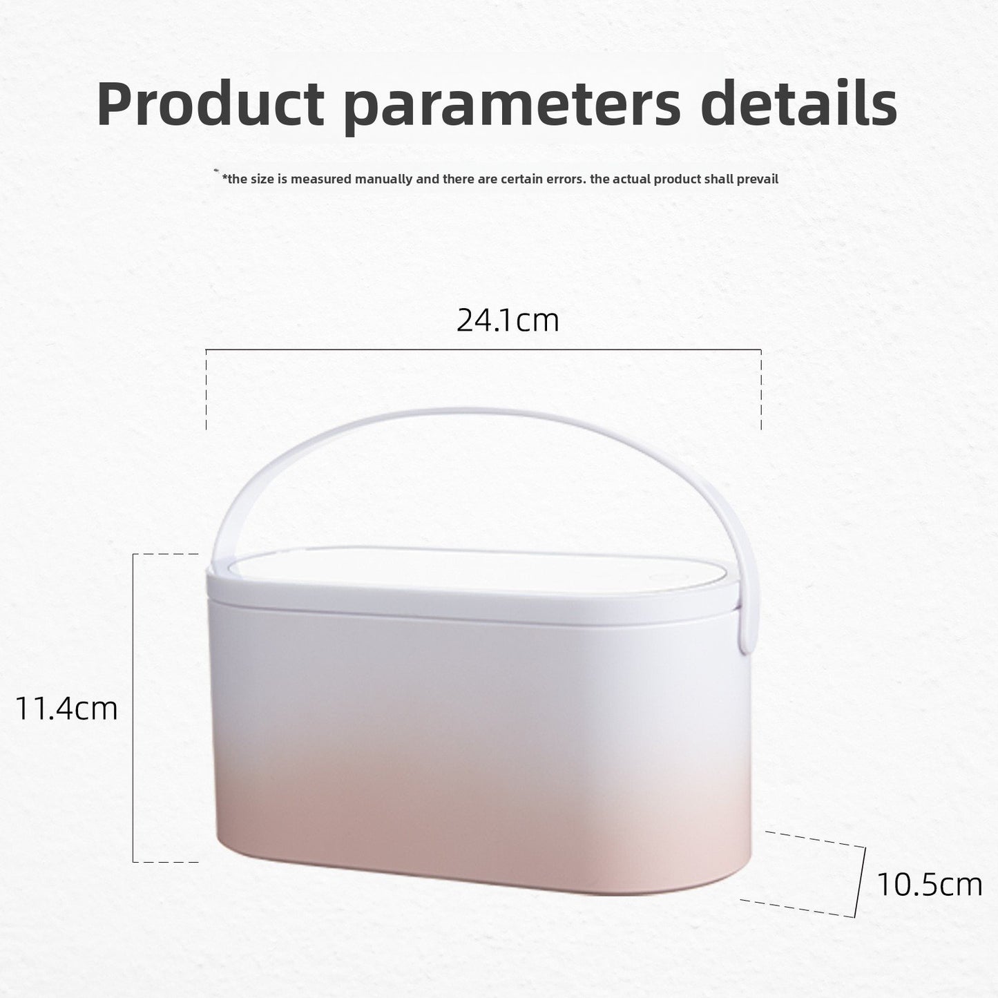LED Cosmetic Mirror with Storage Box - Portable Travel Vanity Mirror with USB-C & Battery Power