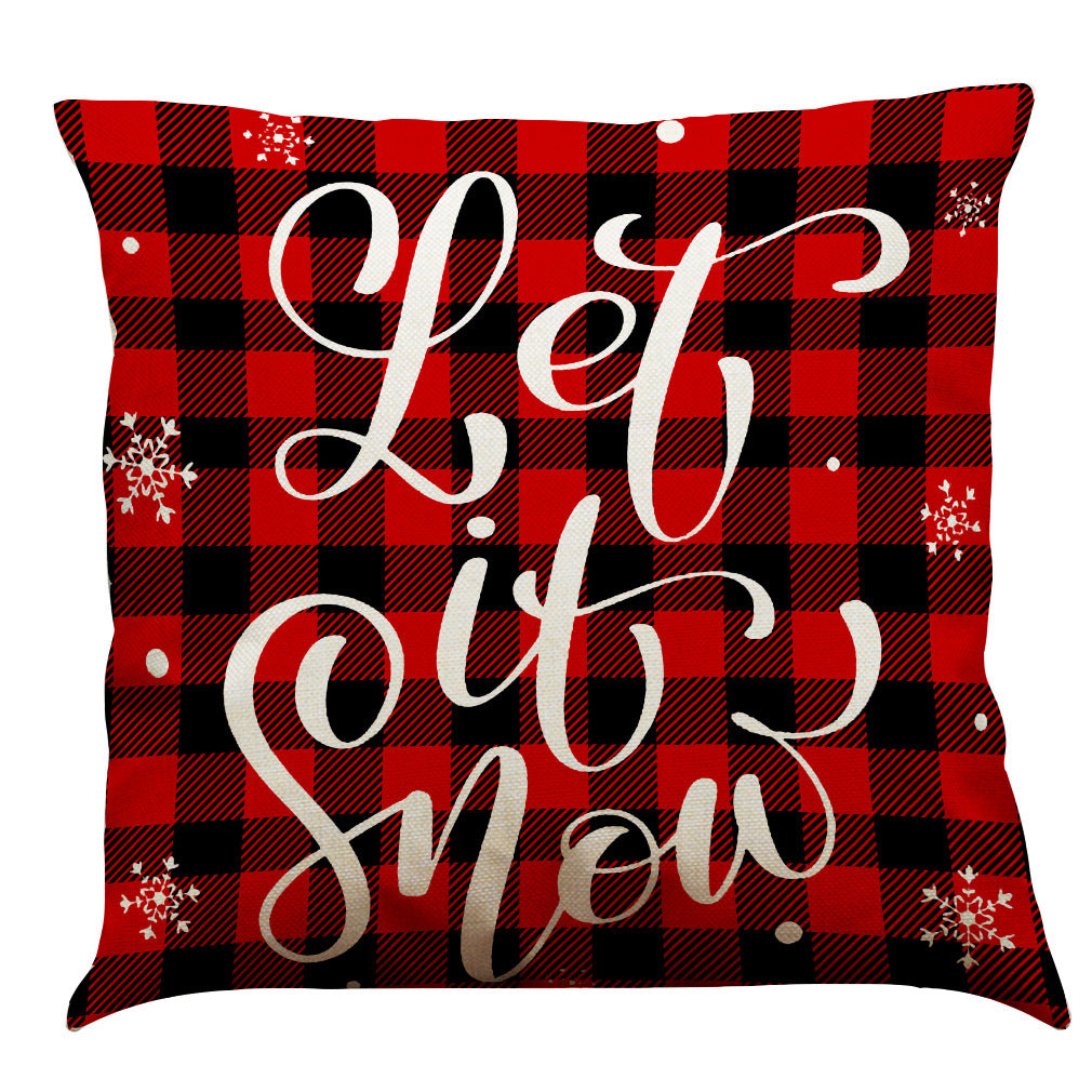 Christmas Cotton Linen Sofa Car Cushion Pillowcase