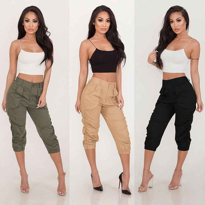 Women's Fashion Casual Cropped Pants Overalls