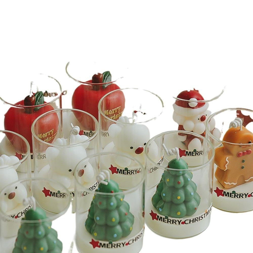 Santa Claus-themed Glass Holders Soy Wax Candles