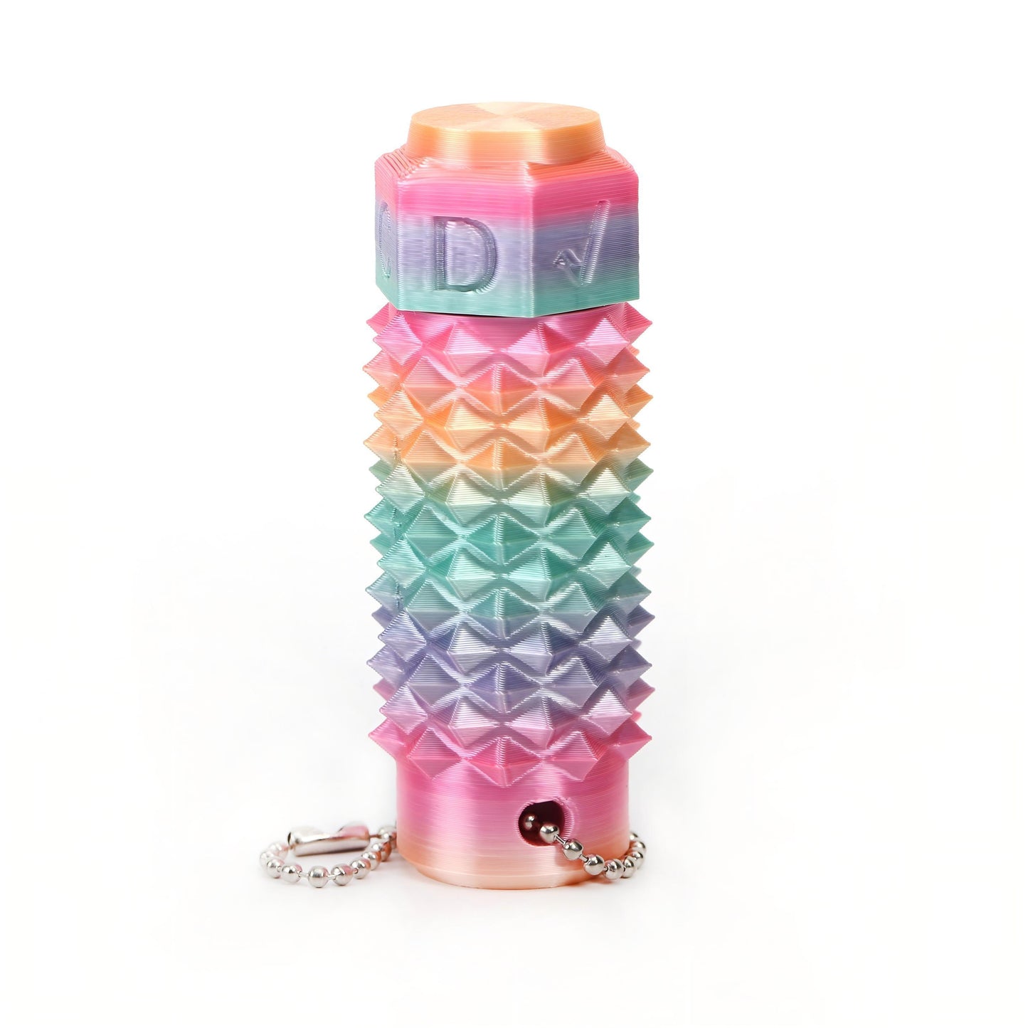 The Third-generation Blue-green, Thick-tipped, Rotating Bearing Fidget Spinner Keychain Is A Novel Halloween Gift Suitable For Concentration And Hand Massage.