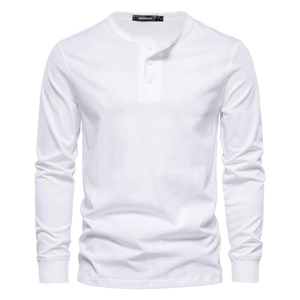 Men's Casual European Size Round Neck Long Sleeve T-shirt