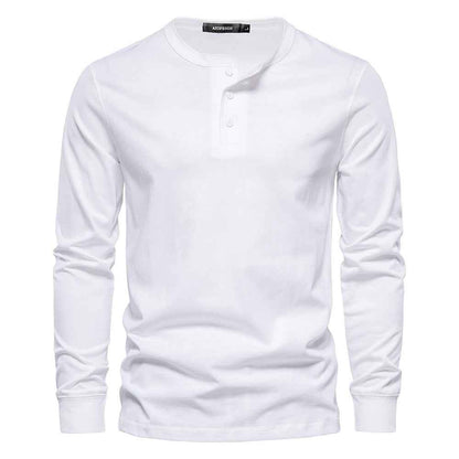Men's Casual European Size Round Neck Long Sleeve T-shirt