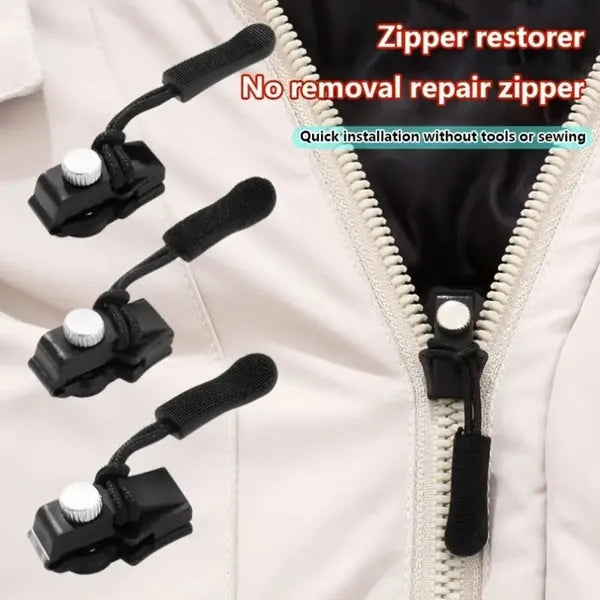 36 Zipper Repair Kit, Quick Installation Of Zipper Head, Removable Replacement Zipper Top, Exchange Plastic Zipper Pull, Suitable For Clothing, Luggage, Backpacks, Sewing Supplies, Size S/M/L