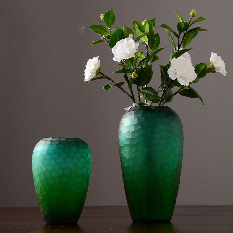 Premium Glass Entrance Vase - Light Luxury Model Room Home Decoration