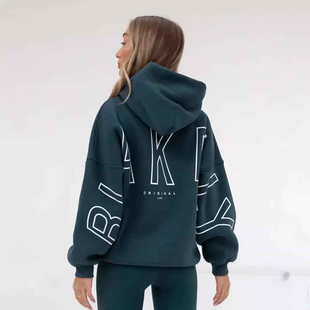 Thickened All-matching Long Sleeve Loose Hooded Hip-hop Pullover
