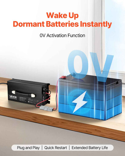 12V 60A Lithium Battery Charger 14.6V AC-DC LiFePO4 Smart Charger For RV