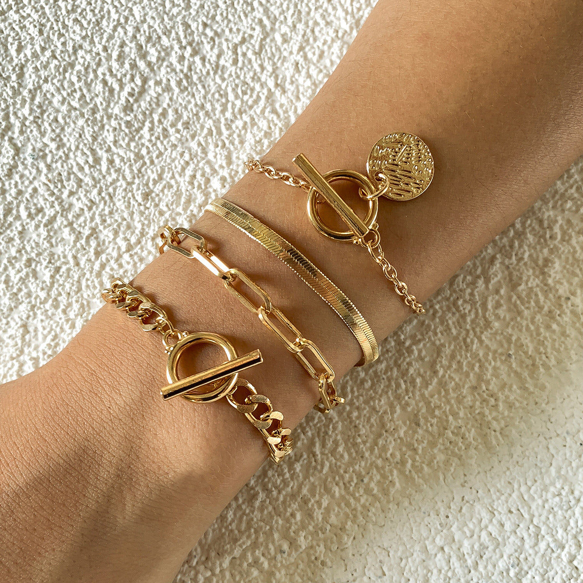 Metal Wind Hollow Chain Bracelet - Snake Bone Design