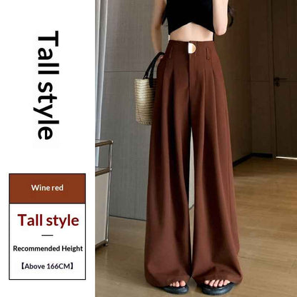 Women's Wide-leg Pants High-waisted Draped Loose Slim-fit Casual Straight