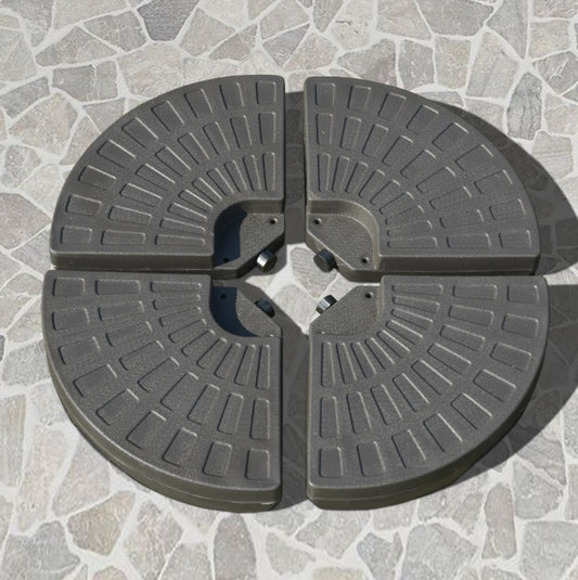 Cantilever Patio Umbrella Base Fan Shaped Weights With Handles Durable Material Coffee