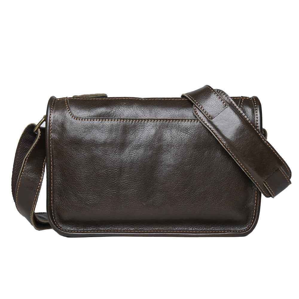 Men's Genuine Leather Crossbody Shoulder Bag Handmade
